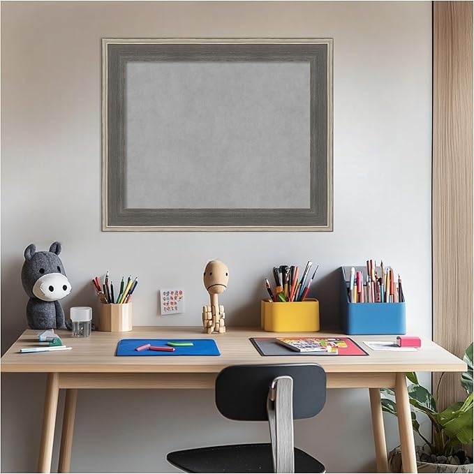 Amanti Art Grey Framed Magnetic Board 21x25 Small Vision Board - Image 5