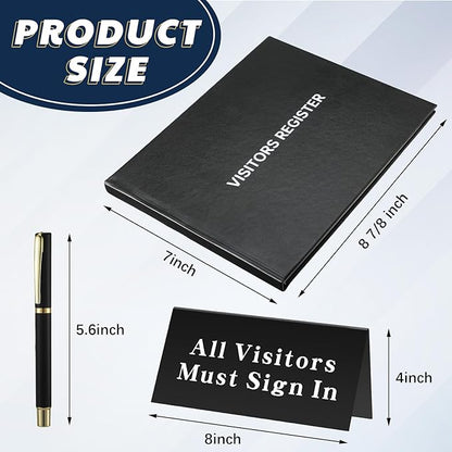 Affrolling 3 Pcs Visitor Log Book Set 120 Pages 8 7/8" x 7" Visitor Register - Image 2
