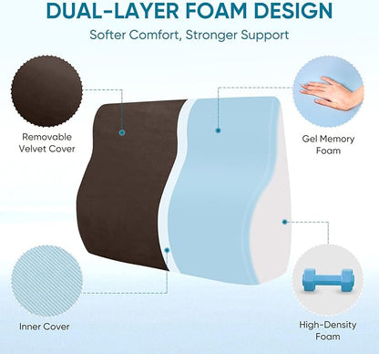 AHUAWA Back Support Pillow for Recliner Chair, Memory Foam Couch Back Cushions - Image 2