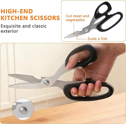 2-Piece Kitchen Scissors Stainless Steel Cooking Shears, Vegetables and Poultry - Image 6