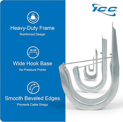ICC 2-Inch Wall Mount J-Hook – 25-Pack, Cable Support Hooks - Image 8