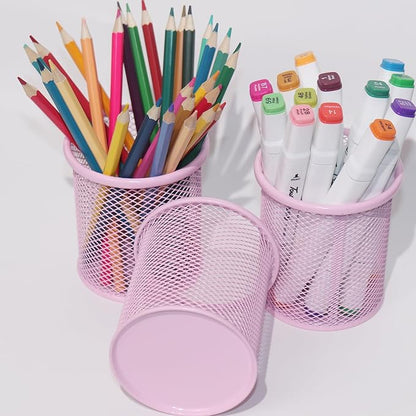 SNOW COOLER Pen Holder Mesh Pencil Holder Metal Pen Holder Cup Pencil Cup Holder - Image 4