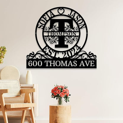 Custom Metal Signs | Personalized Monogram Name Sign | Outdoor Wall Art - Image 4