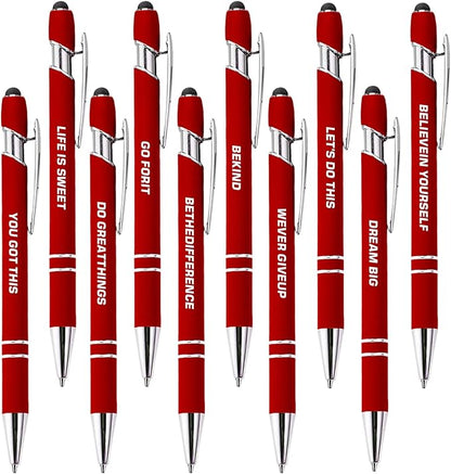 CRME 10pcs Red Nurse Pen Set Sculpture Funny Quotes Inspirational Pen by Unknown