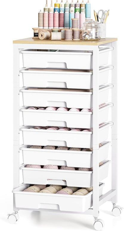SYKIARIOL Rolling Cart with Drawers, 8 Drawer Rolling Cart, Rolling Drawer Cart - Image 7