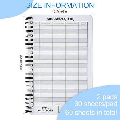Spakon 2 Pcs Auto Mileage & Expense Log Book - Image 2