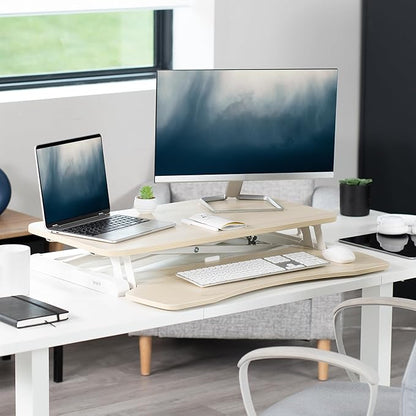 VIVO 32 inch Desk Converter, K Series, Height Adjustable Sit to Stand Riser - Image 8