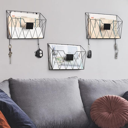 YBING Hanging Wall File Organizer Wall File Holder 3 Pockets Wall-Mounted File - Image 6