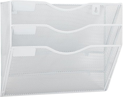 EASEPRES 3 Pocket Mesh Hanging Wall File Organizer, Wall Mounted Mail Paper by EASEPRES