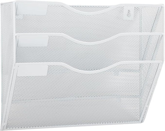 EASEPRES 3 Pocket Mesh Hanging Wall File Organizer, Wall Mounted Mail Paper by EASEPRES
