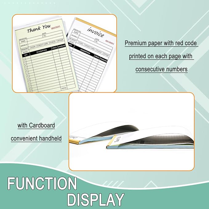 Receipt Book with Cardboard 2-Part Carbonless, Order Forms - Image 3