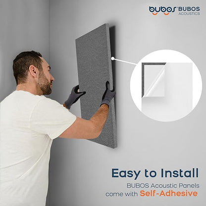 BUBOS 4 PCS Acoustic Panels, 23.6''x11.8'' Fabric Soundproof Wall Panels - Image 8