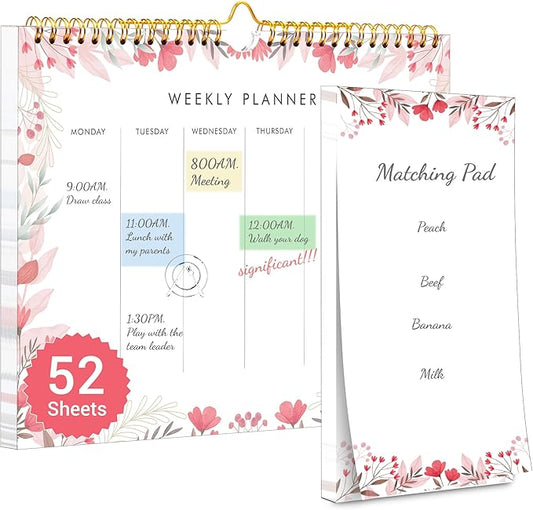 8.5x11 Weekly Planner Notepad Undated To Do List Note pad 52 Weekly Desk Wall by Yoment-Enjoyyourmoment