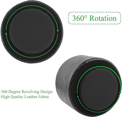 Hennaja Round Leather Art Supply Organizer, Remote Control Holder, 360 Degree - Image 4