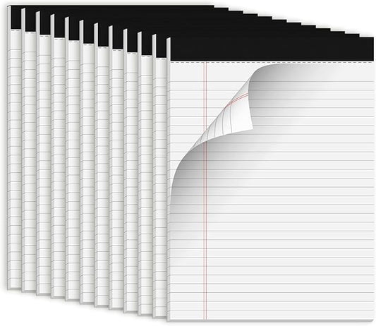White Legal Pads 8.5 x 11 Notepads, 12 Pack Writing Paper Note Pads 8.5x11 by NotePads