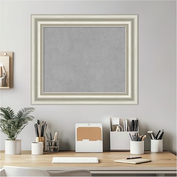 Amanti Art Silver Framed Magnetic Board 22x26 Small Vision Board - Image 6