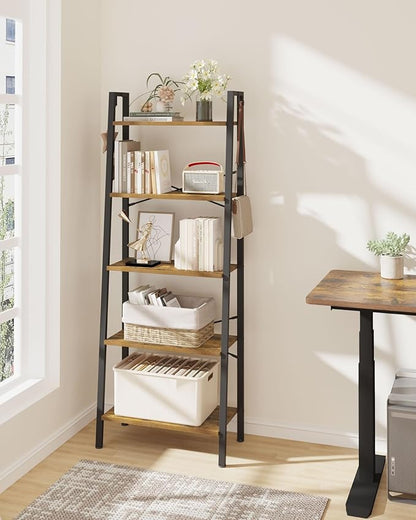 Hzuaneri Ladder Shelf, Bookshelf Bookcase, Freestanding Corner Storage Shelve - Image 7