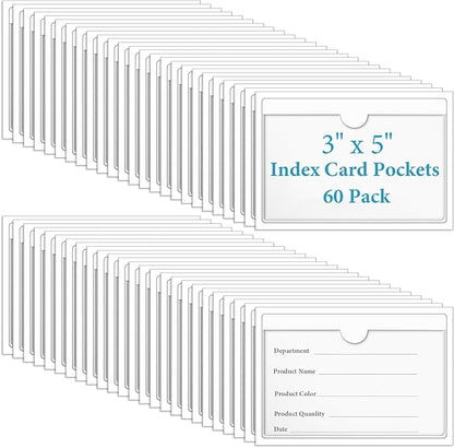 60 Pack 3" x 5" Index Card Pockets by koorito