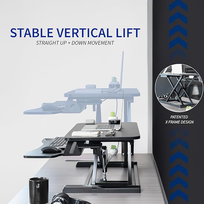 VIVO 26 inch Desk Converter, K Series, Height Adjustable Sit to Stand Riser - Image 5
