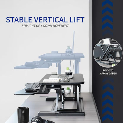 VIVO 32 inch Desk Converter, K Series, Height Adjustable Sit to Stand Riser - Image 5