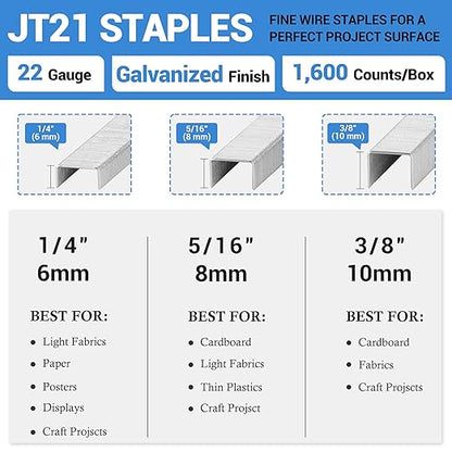 meite JT21 Staples, 3/8 Inch Galvanized Fine Wire Staples - Image 2