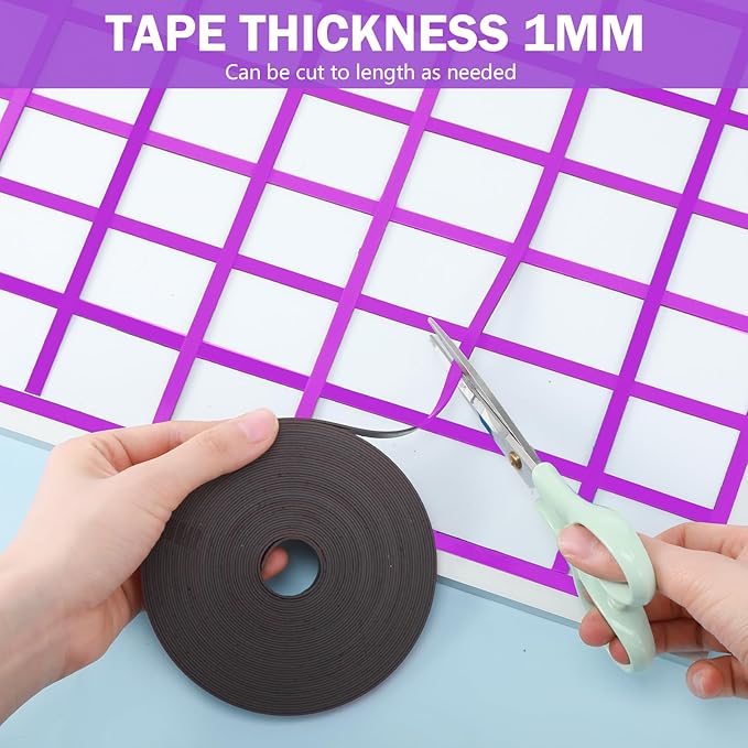 AmazingSpark Magnetic Tape Roll Thin Strips, 0.39 Inch x 66 Feet Magnetic Board - Image 3