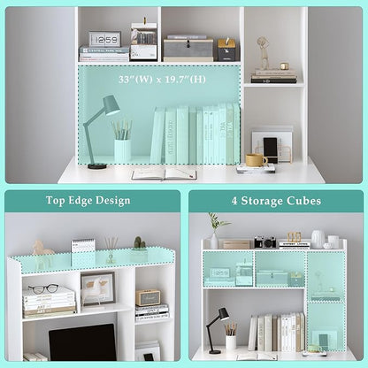 OSCHF Wooden Desktop Hutch Bookshelf - Image 4