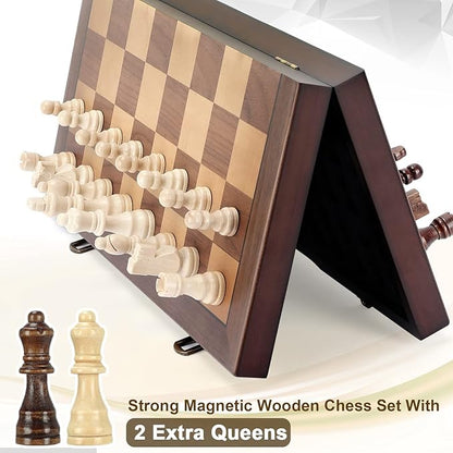Magnetic Wooden Chess Set for Adults Kids 17'' Chess Board - Image 7