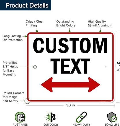 Custom Arrow, Custom Directional Sign, Two Way Arrow, 24x30 Inches, Rust Free - Image 6