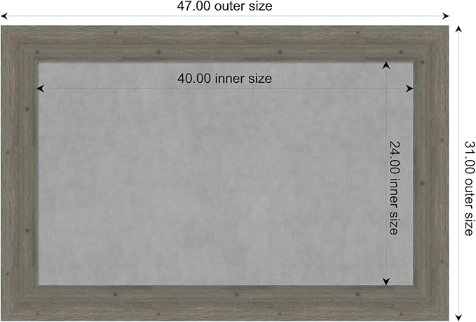 Amanti Art Grey Framed Magnetic Board 31x47 Large Vision Board - Image 3
