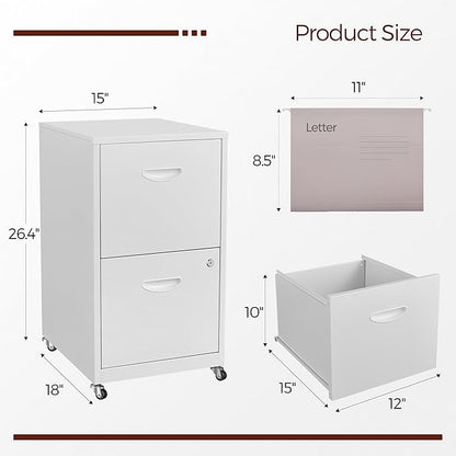 Kubohogar 2 Drawer Mobile File Cabinet - Image 3