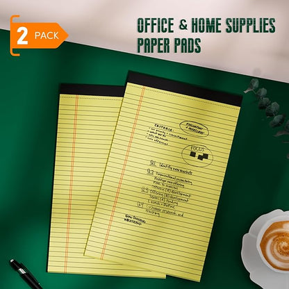Legal Pads 8.5 x 14 Note Pads, 2 Pack Writing Pads Wide Ruled Notepads - Image 7