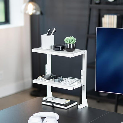 VIVO Clamp-on 13 inch Above or Below Desk 2-Tier Shelving Unit - Image 2