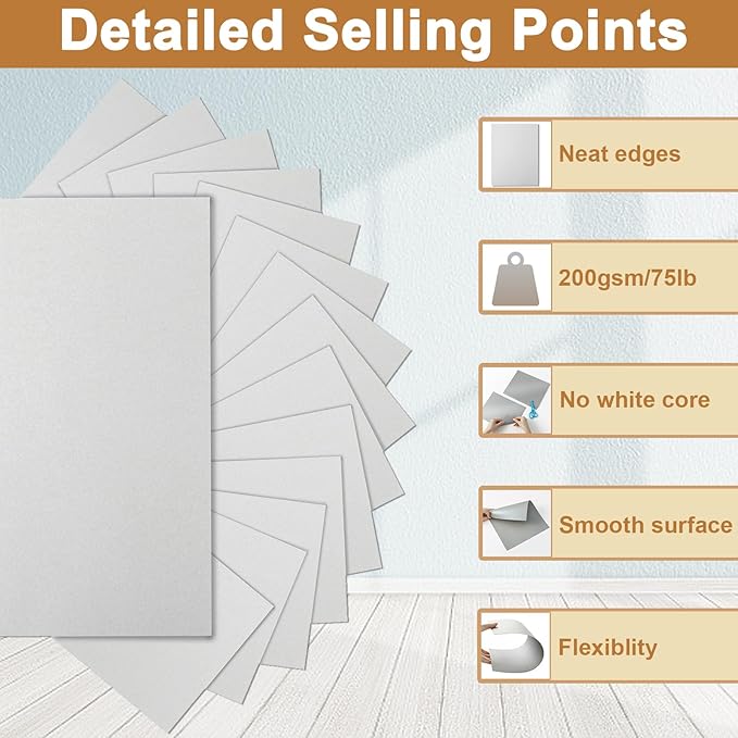 Silunkia 300 Sheets Grey Cardstock 8.5 x 11 Certificates Paper, 75lb Premium - Image 4