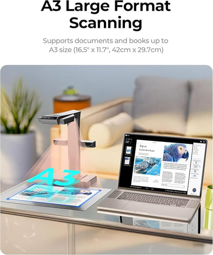 CZUR ET MAX Book Scanner, 38MP High-Resolution Overhead Document Scanner - Image 6