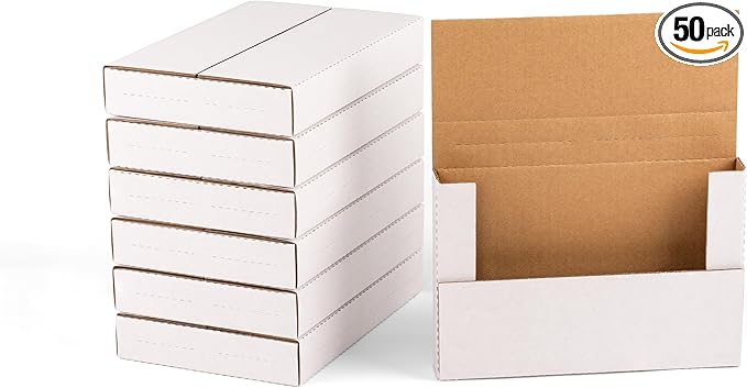 YUSHYIJIE 50 Pack 9x6x1.3 inch Small Shipping Boxes by PackwithEase