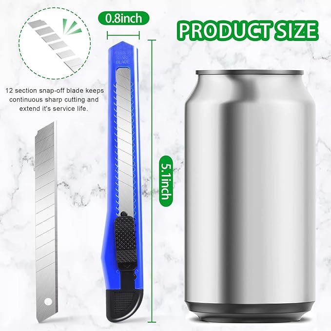 TIFICAL 4 Pack Box Cutter, 9mm Snap-off Utility Knife, Box Cutter Retractable - Image 3
