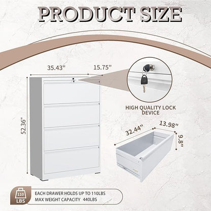 mysteeldepot 4 Drawer Lateral File Cabinet - Image 3