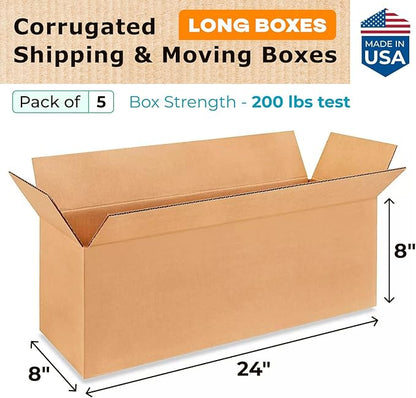 Long Moving & Shipping Boxes 24 x 8 x 8 inches - Image 2