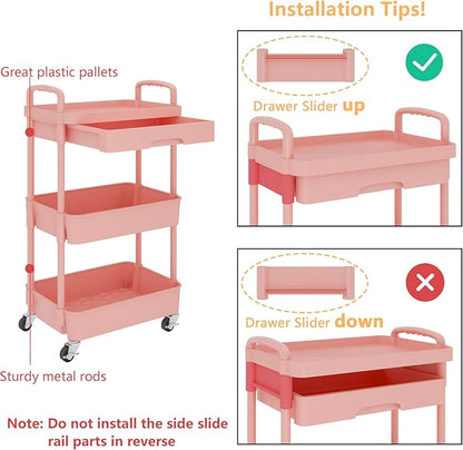 Calmootey 3-Tier Rolling Utility Cart - Image 6