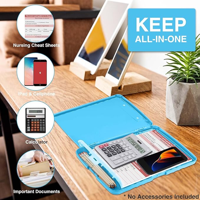 Sooez Clipboard with Storage, High Capacity Nursing Clip Board 8.5 x 11 with - Image 5