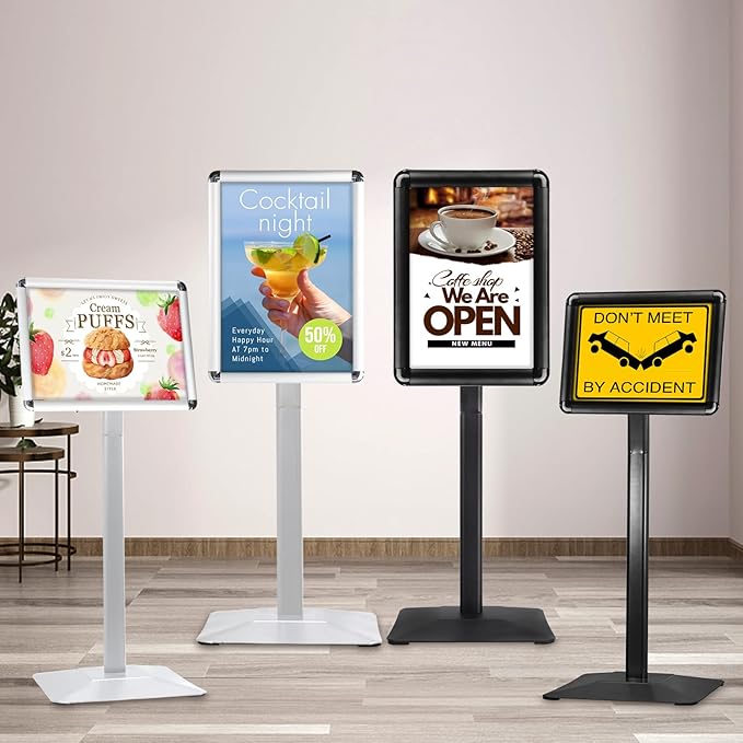 Sign Holder Stand, Heavy-Duty 8.5x11 Inch Aluminum Floor Stand - Image 2