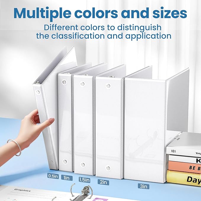SUNEE 3 Ring Binder 1/2 Inch 1 Pack - Image 5