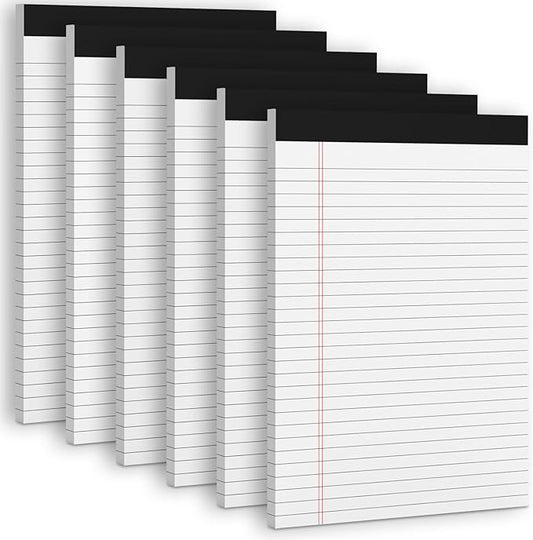White Legal Note Pads 8.5''x 11'', 6 Pack Legal Paper Note Pads, Micro by NotePads