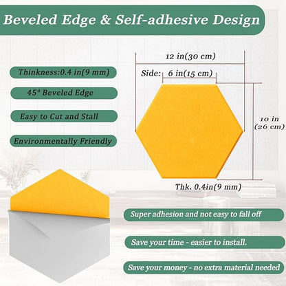 Hexagonal Acoustic Panels-12 Pack High-Density Sound Absorbing Panels - Image 4