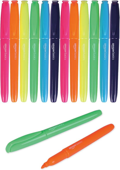 Amazon Basics Highlighters, Fluorescent Ink, Chisel Tip, School Supplies by AmazonBasics