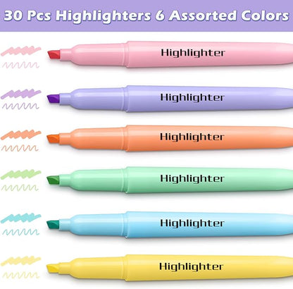 Duchong 30 Count Highlighters, Pastel Highlighters Assorted Colors Bulks - Image 2
