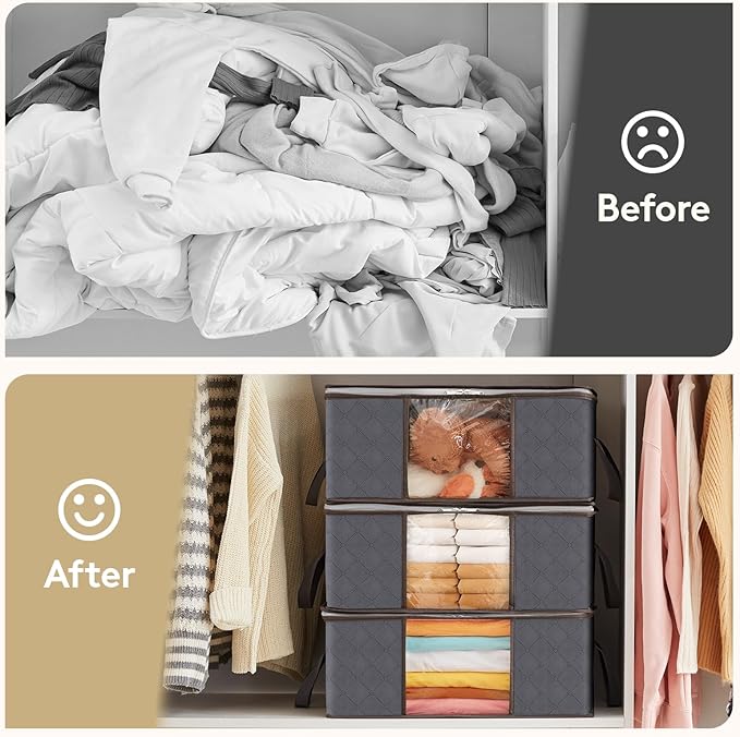 Lifewit 4 Pack Clothes Storage Bag, Foldable Storage Bin Closet Organizer - Image 9