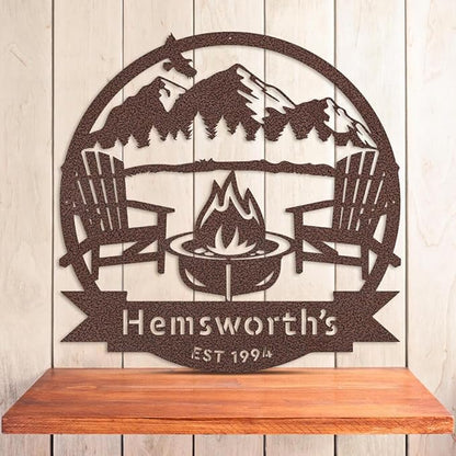 RealSteel Personalized Campfire Monogram Sign – Custom Metal Wall Art - Image 2