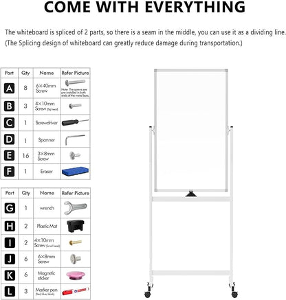 Neatsure Rolling Whiteboard on Wheels, Portable Standing Dry Erase Board Easel - Image 5